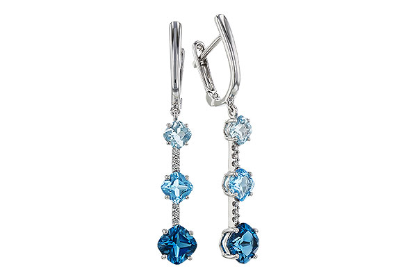 B275-10703: EARRINGS 2.41 TW BLUE TOPAZ 2.45 TGW