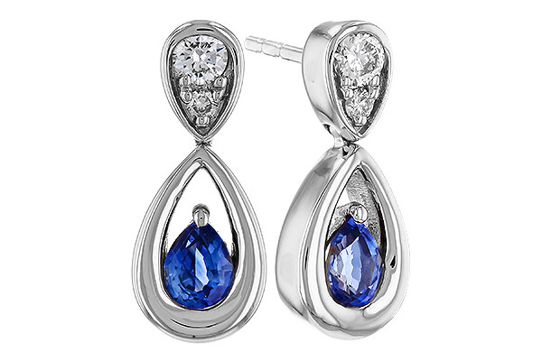 D275-12494: EARRINGS .42 SAPPHIRE .54 TGW (4x3 SAPP)