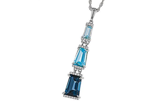 H275-13393: NECKLACE 2.60 TW BLUE TOPAZ 2.65 TGW