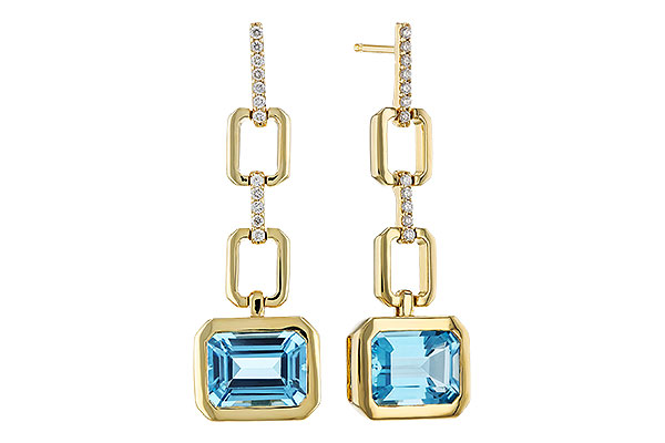 H275-14284: EARRINGS 3.20 BLUE TOPAZ 3.32 TGW (8x6MM BT)