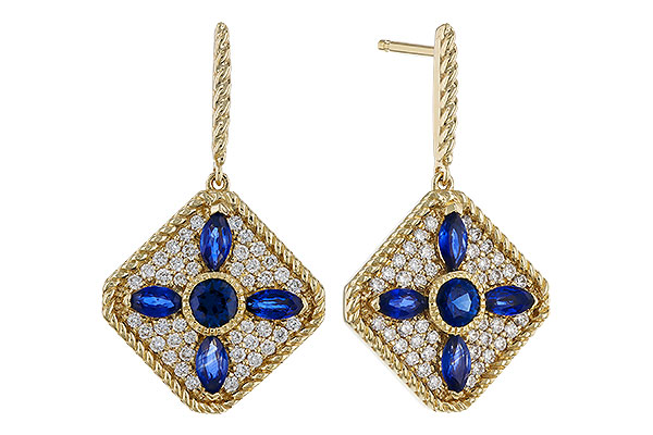 M275-14293: EARRINGS 1.03 TW SAPPHIRE 1.46 TGW